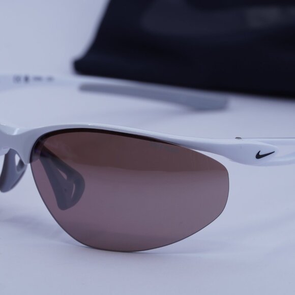 NIKE AERIAL E DZ7353 100 Geometric Sunglasses - White/Road Tint - Picture 4 of 10